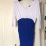 White & blue maternity dress, size 10-12, used Image 2