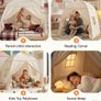 Children's Play Tents Large -Canopy Bed Toddler Double Single for Boys & Girls - Baby Floor Playhouse Inside Sleeping for Playroom Gift Toys (Cream Image 3