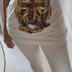 FIRETRAP beige vest top with union jack print Sz L ( Fit 10-12 UK)