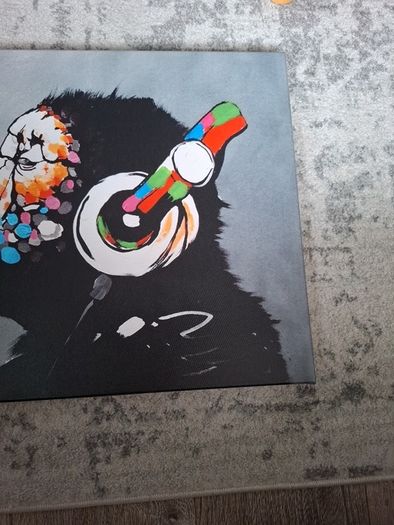 Monkey With Headphones DJ Banksy