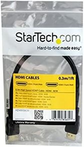 StarTech.com 0.3m 1ft Short High Speed HDMI Cable - Ultra HD 4k x 2k HDMI Cable - HDMI M/M - 30cm HDMI 1.4 Cable - Audio/Video Gold-Plated