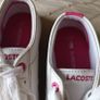 Lacoste leather girls trainers shoes white holls UK 11 eur 29 Image 3