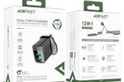 Acefast A87 Usb-a+usb-a Dual Port Charger 12w Black