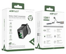 Acefast A87 Usb-a+usb-a Dual Port Charger 12w Black