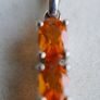 Vintage Sterling Silver 925 Amber pendant, Orange Amber Pendant 11" - 2,6g Image 5