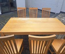 Spring clean of shed stored items (table, chairs, fridge, rope, typewriter, etc.)