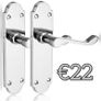 Chrome Elegance Range Polished Chrome Victorian Scroll Lever Latch Handles, Polished Chrome Backplate Door Handles, Contemporary Design for Internal Wooden Doors (MULTIPLE STYLES) Image 3