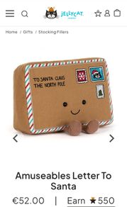 Jellycat Amuseables Letter to Santa