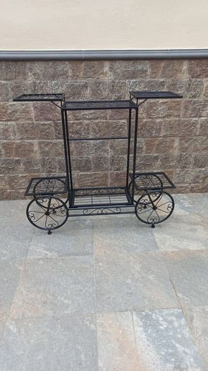 Large Metal Plant Stand Indoor 6 Tier Garden Cart Plant Holder Wrought Iron Plants Display Shelf Rack Outdoor Decorating Garden