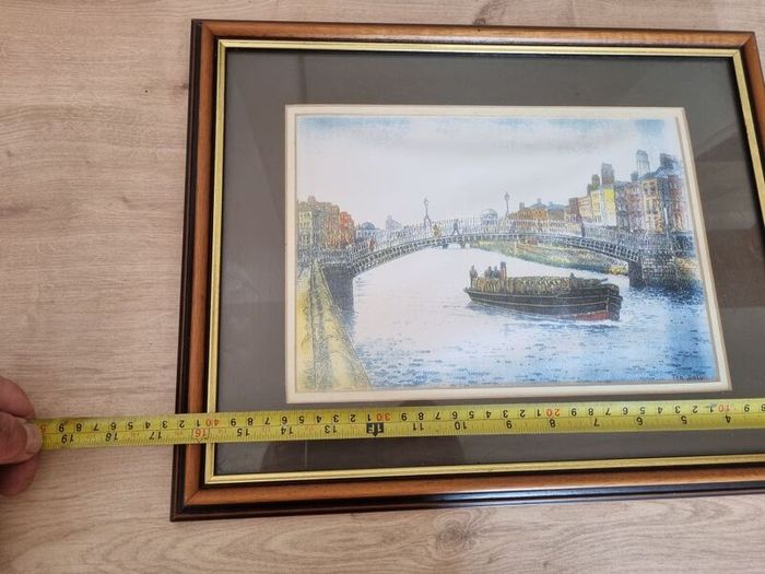 The halfpenny bridge, Dublin - framed picture.