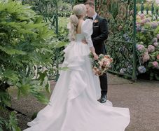 Wedding dress & overskirt
