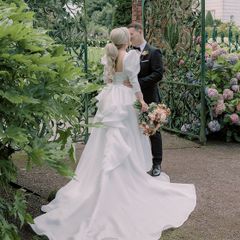 Wedding dress & overskirt