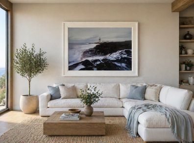 Large Framed Hook Lighthouse  140 x 102 cm