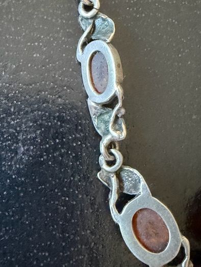 silver amber necklace