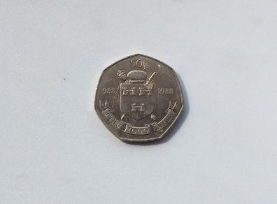 Ireland : 1988 Dublin Millennium 50p Commemorative Coin , ( 988 - 1988 )