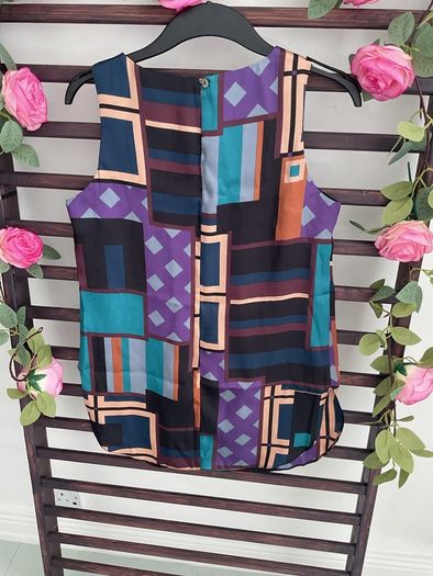 sleeveless top Wallis shop petite range multi print size small Bnwot