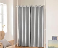 Floor to Ceiling Blackout Curtain with Metal Telescopic Poles