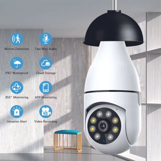 3mp Panoramic Wifi Ip Camera E27 Light Bulb Calving Hd Wireless Security Camera
