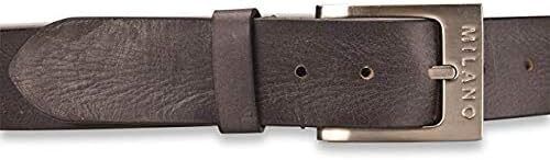 Milano Mens Full Grain Leather Belt - 1.5" (40mm) - Black Brown