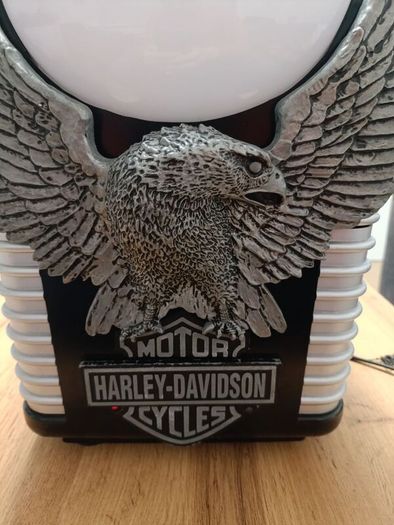 Vintage 1990 s Harley Davidson Iron Eagle Table Lamp AM FM Radio Alarm Clock