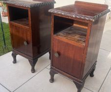 Antique Bedside Lockers - Pair - Mahogany