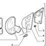 LH Top Mirror Glass (Fiat Multipla) Image 2