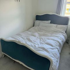 French Shabby Chic style upholstered double bed