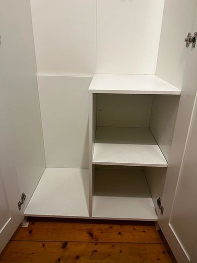 White 2 Door Wardrobe with Shelves & Hanging Rail