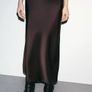 ZARA Satin Midi Skirt Dark Aubergine Size XS! Image 3
