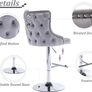 Modern Velvet Bar Stools Set Height Adjustable Counter Stools with Backrest Image 5