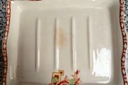 Art Deco Arklow Ware rectangular ribbed plate from 1930s