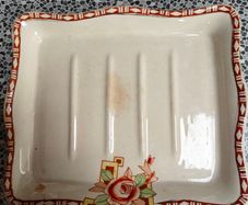 Art Deco Arklow Ware rectangular ribbed plate from 1930s