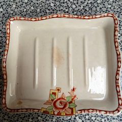 Art Deco Arklow Ware rectangular ribbed plate from 1930s