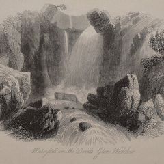 Waterfall Devils Glen Wicklow 1863 Antique Print