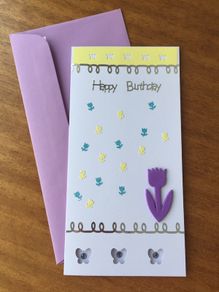 Birthday card - flower (handmade)