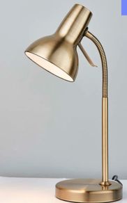 Amalfi 47cm USB Antique Brass Desk Table Lamp