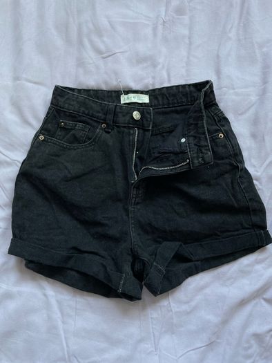 Black mom jean shorts