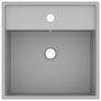 Luxury Basin Overflow Square Matt Light Grey 41x41 cm Ceramic Image 3