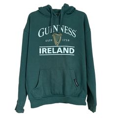 Green Guinness Ireland logo hoodie.Size Medium