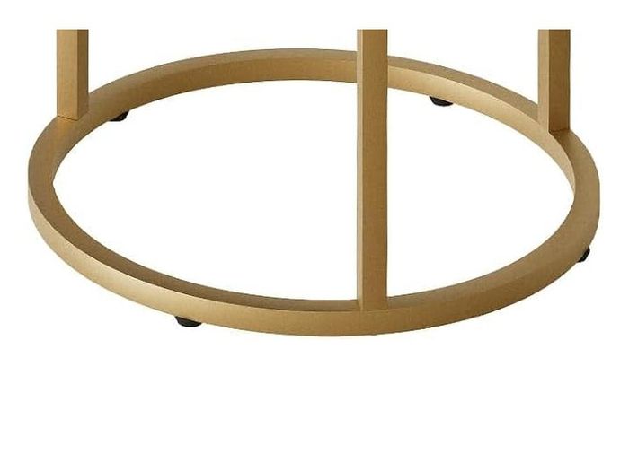 Round Coffee Tables, Set of 2 End Table, Nesting Tables, Side Table Metal Gold Frame for Living Room/Bedroom/Balcony/Office/Apartment, Diameter 23.6/15.7 IN, Black Top, Prevent right angles