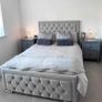 King Size Panel Wingback Bed And Mattress Image 8