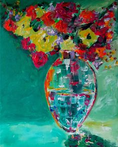 3 x Floral themed 16 x 20 inch acrylic paintings on canvas panel, varnished. Original art by seller.