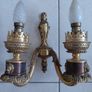 Antique French set of solid brass wall sconces/lights Image 4
