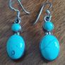 Vintage Earrings made of 925 silver with natural turquoise. Image 6