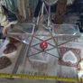 Vintage Large Geometric Glass & Silver Metal Star Tealight Candle Holder Postage available or Collection Image 4