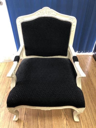 Black Baroque-Style Armchair
