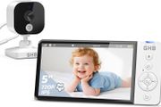 GHB 5-Inch Baby Monitor with Camera and Night Vision, IPS Screen, 2-Way Audio, Temperature Sensor, Digital Zoom, Lullabies, Feeding Reminder, VOX Mode