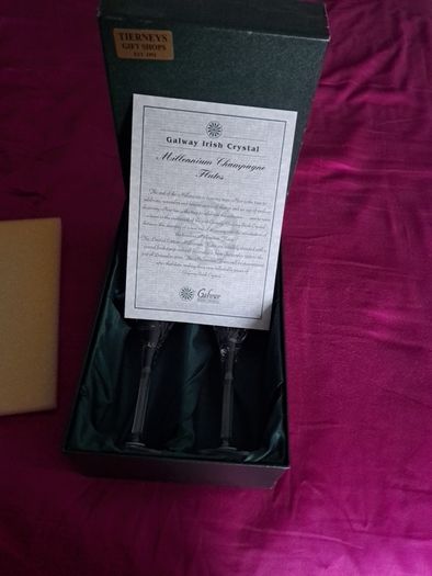 Galway Crystal Millennium Champagne Flutes