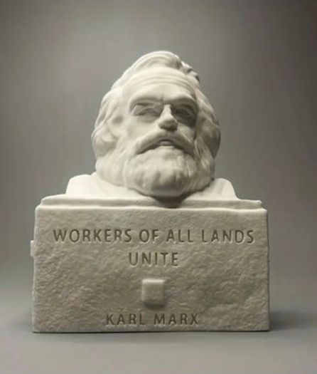 Bust of Karl marx ,tombstone.