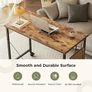 100 cm Computer Desk With Wheels, Gaming Desk for Small Spaces, Modern Simple Style Desk for Home Office, Study Student Writing Desk,Brown Image 4